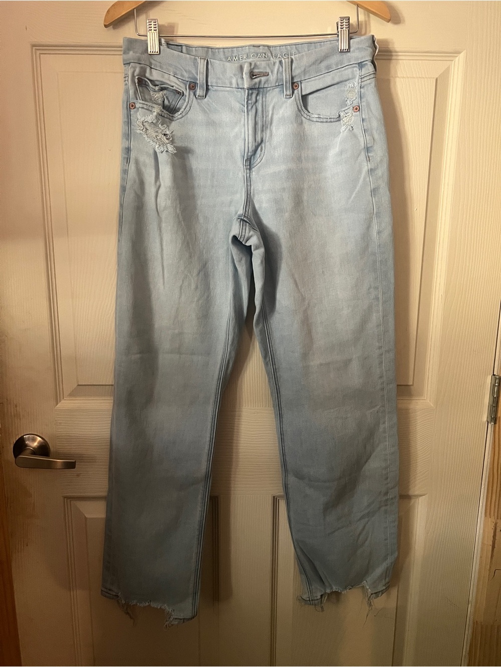 American Eagle Outfitters Pale Blue Loose Fit wide -Leg Jeans SIZE 8